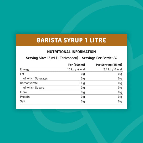 Fit Cuisine Barista Coffee Syrup (1 litre) Low Calorie - Sugar Free