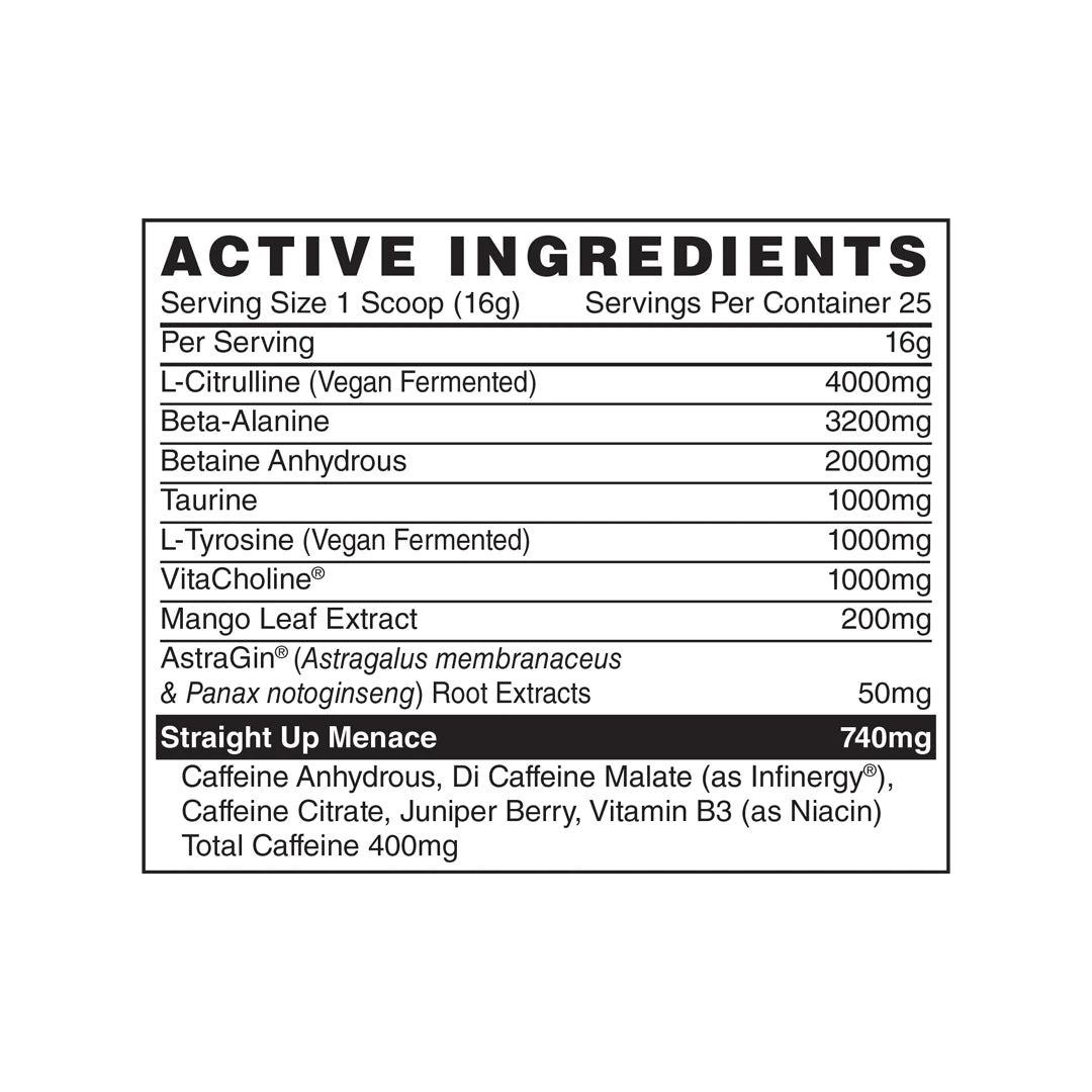 Naughty Boy Winter Soldier Menace Pre Workout (25 Servings / 400g)