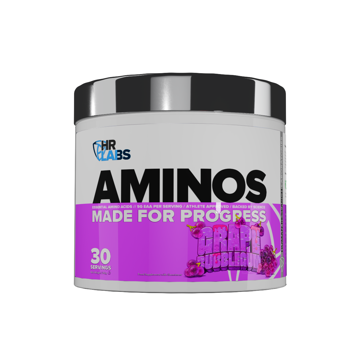 HR Labs Aminos Essential Amino Acids EAA Powder 240g Grape Bubblegum
