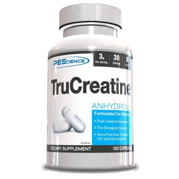 PEScience TruCreatine Creatine Anhydrous Capsules Sports Nutrition