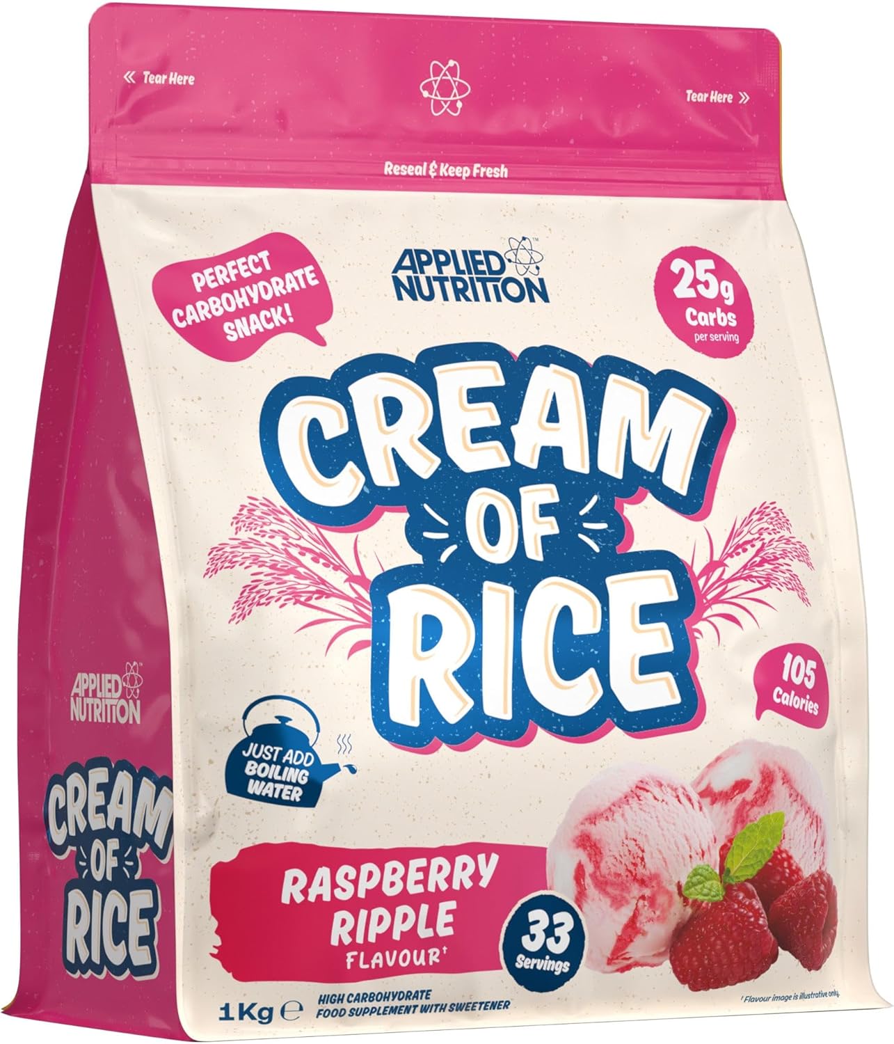 Applied Nutrition Cream of Rice Raspberry Ripple 1kg