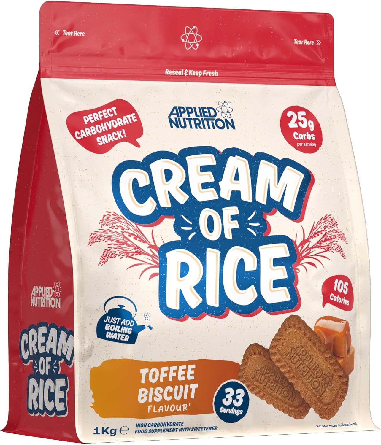 Applied Nutrition Cream of Rice Toffee Biscuit 1kg