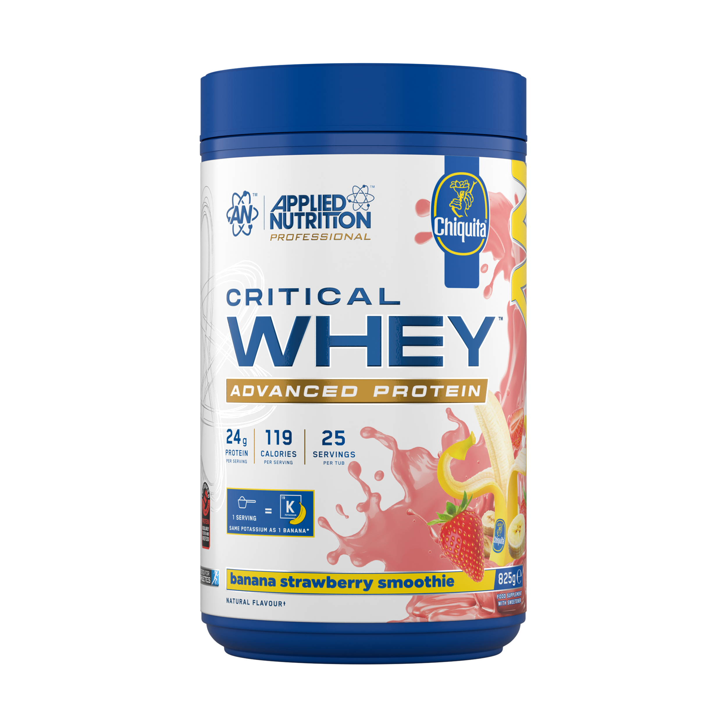 Applied Nutrition Critical Whey Protein Powder 825g Chiquita Banana Strawberry Smoothie