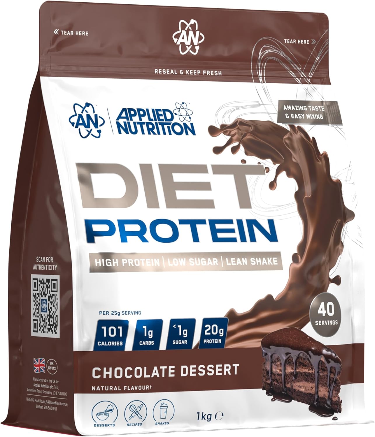 Applied Nutrition Diet Protein Chocolate Dessert 1kg