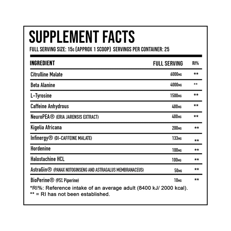 DNA Sports H8 Pre-Workout (v3) (25 Servings / 375g)