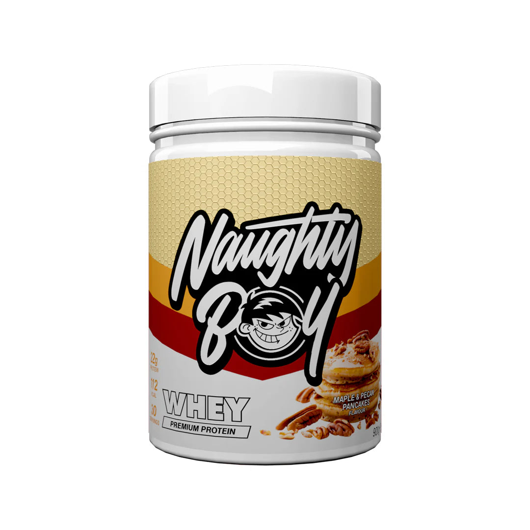 Protéine Whey Naughty Boy 900g - Saveur Sticky Toffee Pudding (Caramel), Date BB 01/2026, Pour Prise De Masse