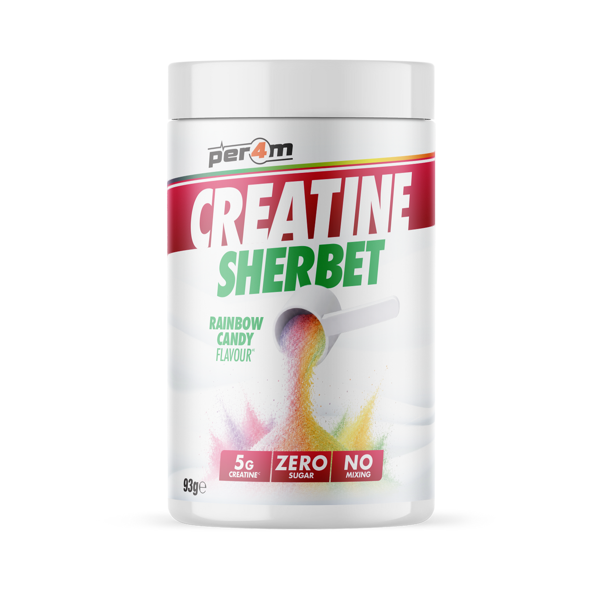 Per4m Creatine Sherbet Rainbow Candy 93g Trial Size
