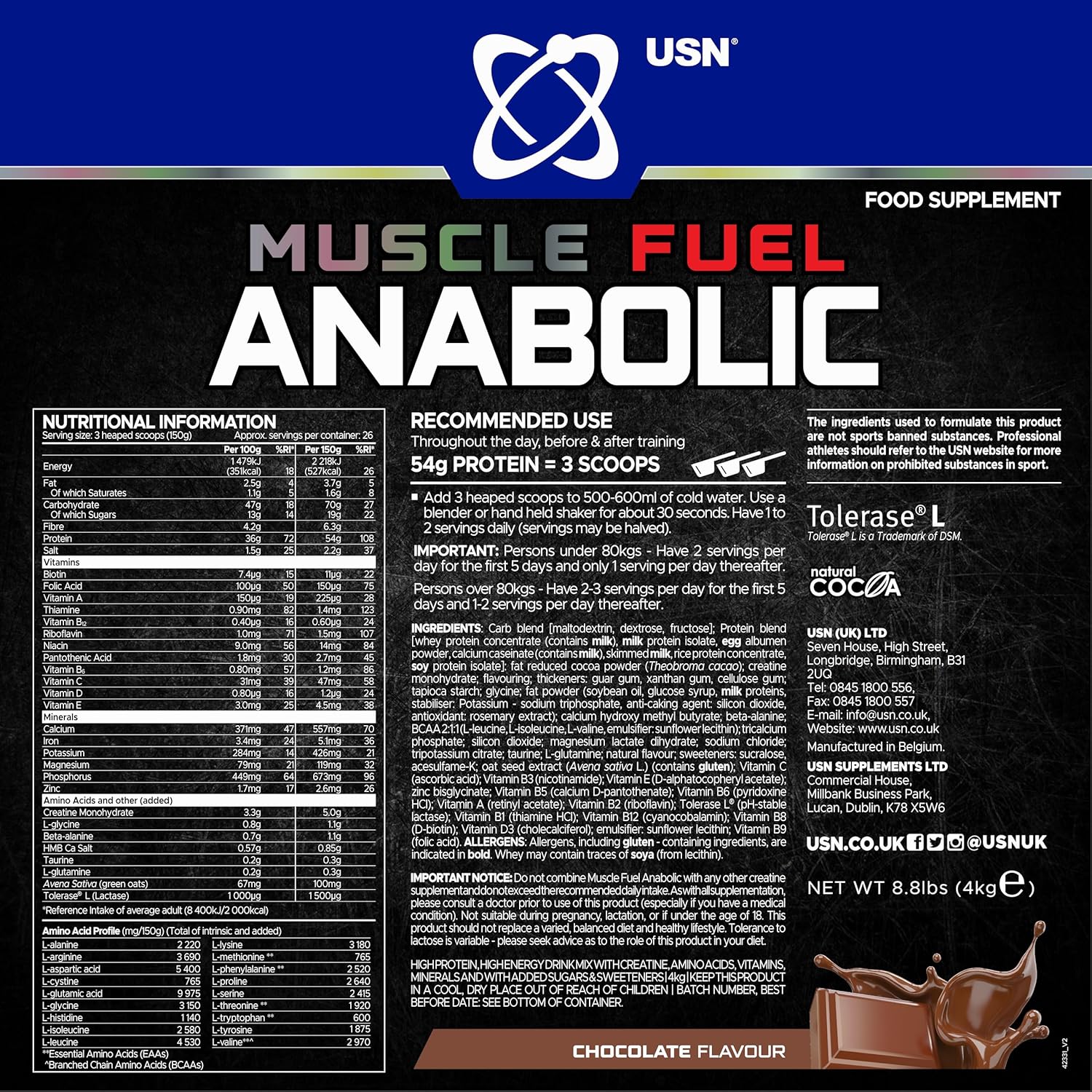 USN Muscle Fuel Anabolic All-In-One Lean Mass Gainer