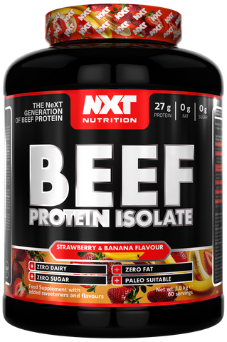 NXT Nutrition Beef Protein Isolate 1.8kg Strawberry and Banana