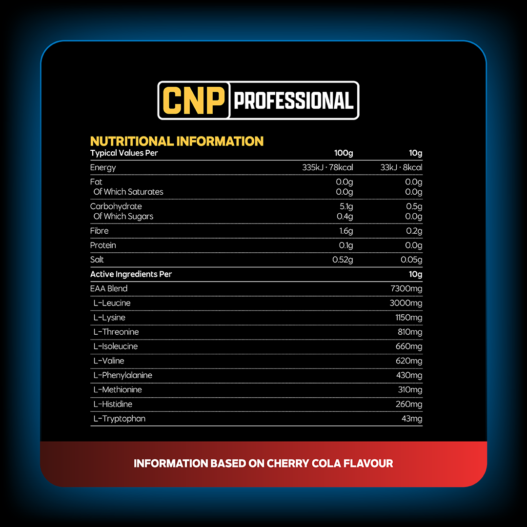 CNP Professional Loaded EAA 300g nutrition panel