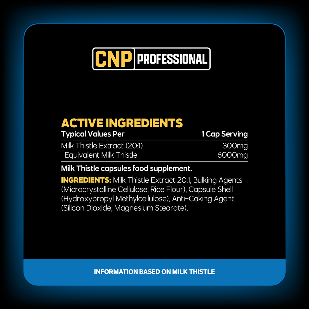 CNP Professional Milk Thistle nutrition and supplement facts panel