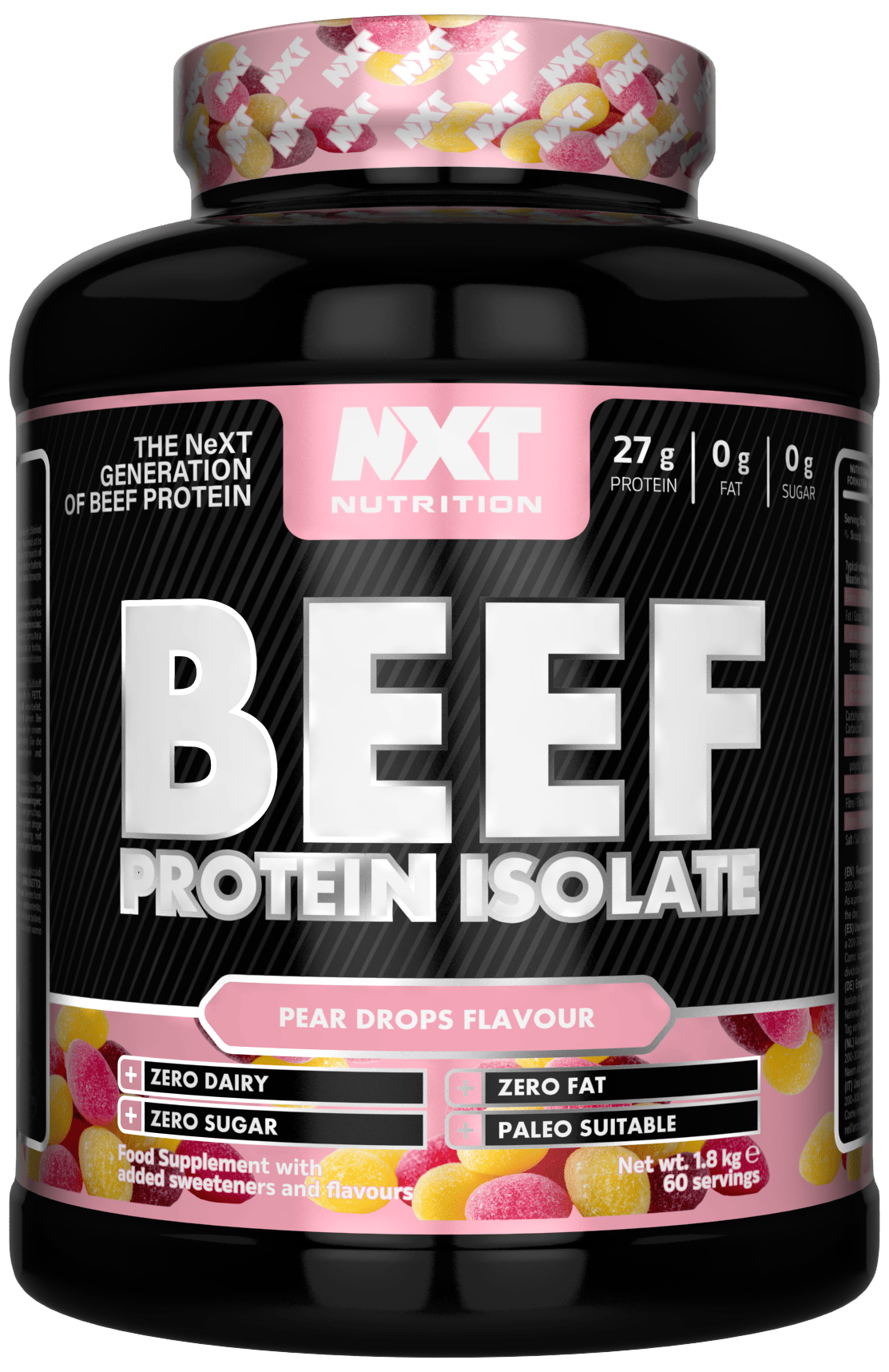 NXT Nutrition Beef Protein Isolate Pear Drops 1.8kg (60 Servings)