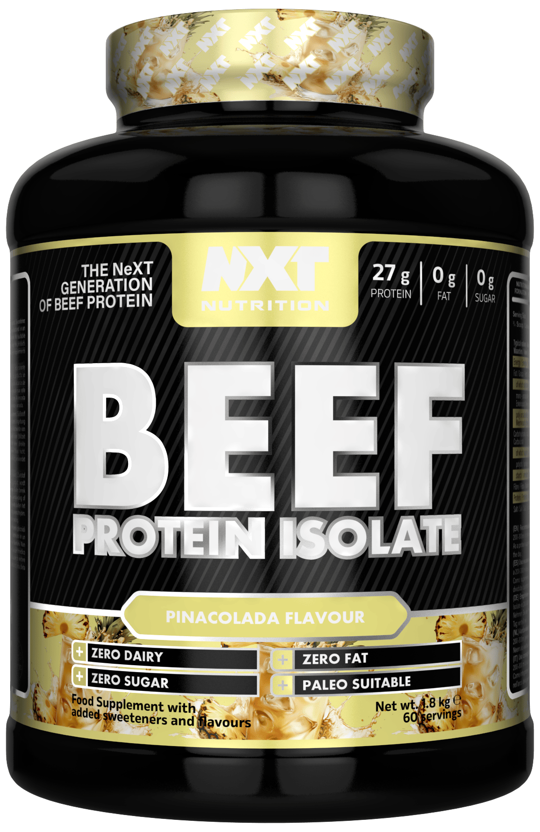 NXT Nutrition Beef Protein Isolate Pina Colada 1.8kg (60 Servings)