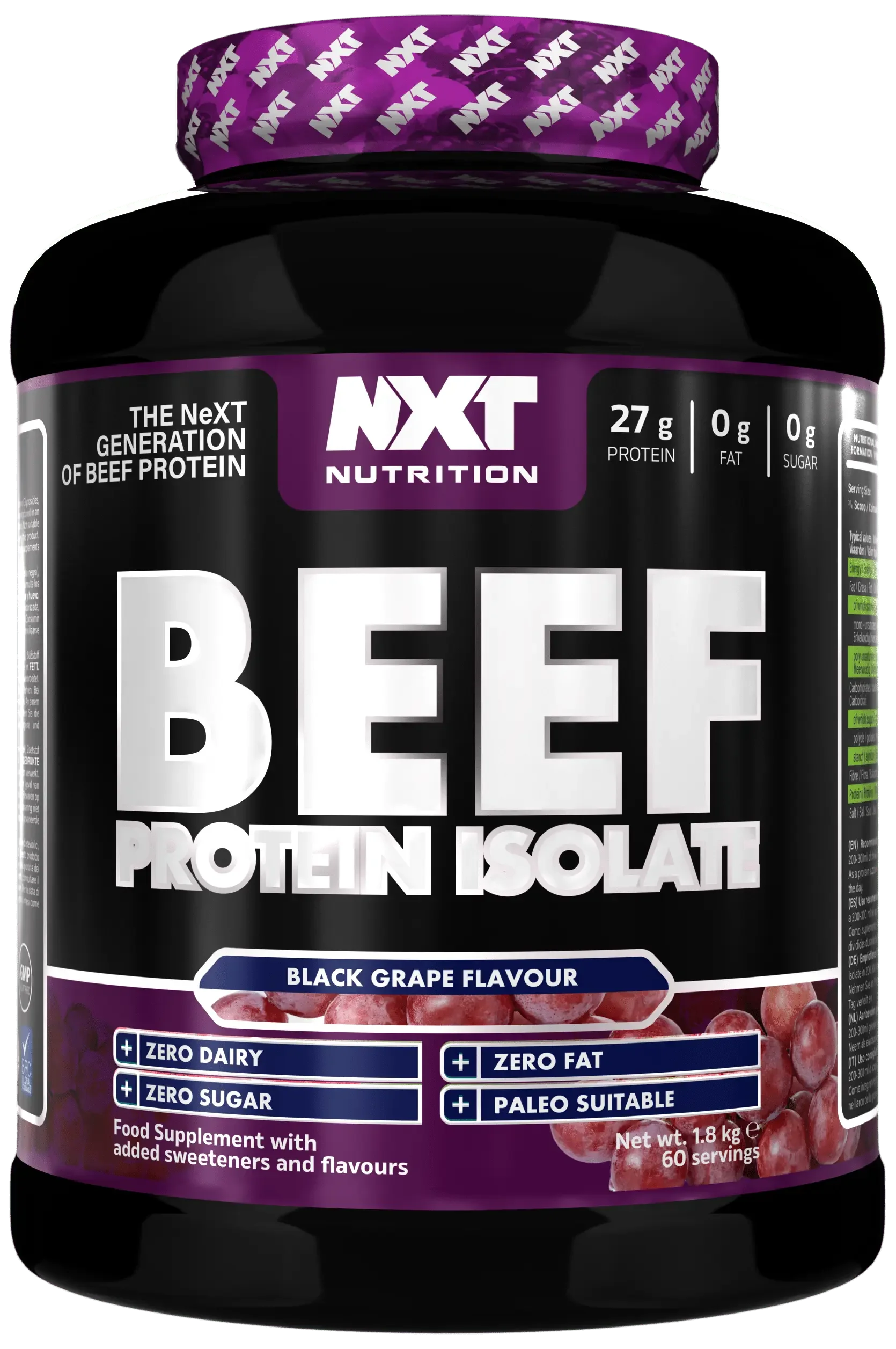 NXT Beef Protein Isolate 1.8kg Black Grape
