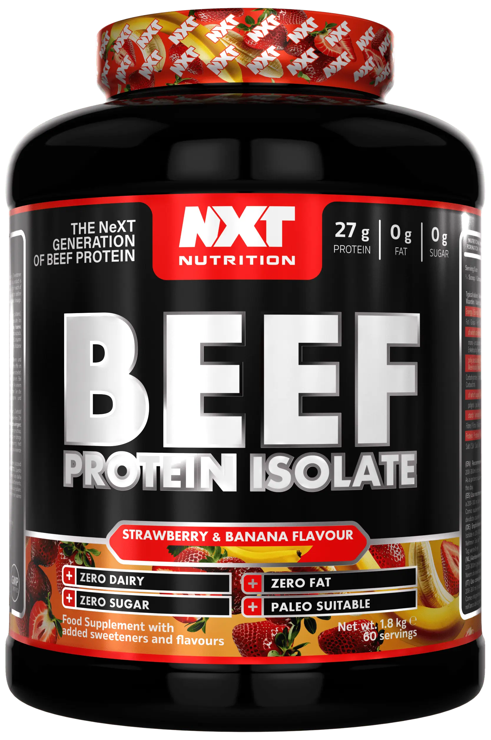 NXT Beef Protein Isolate 1.8kg Strawberry and Banana