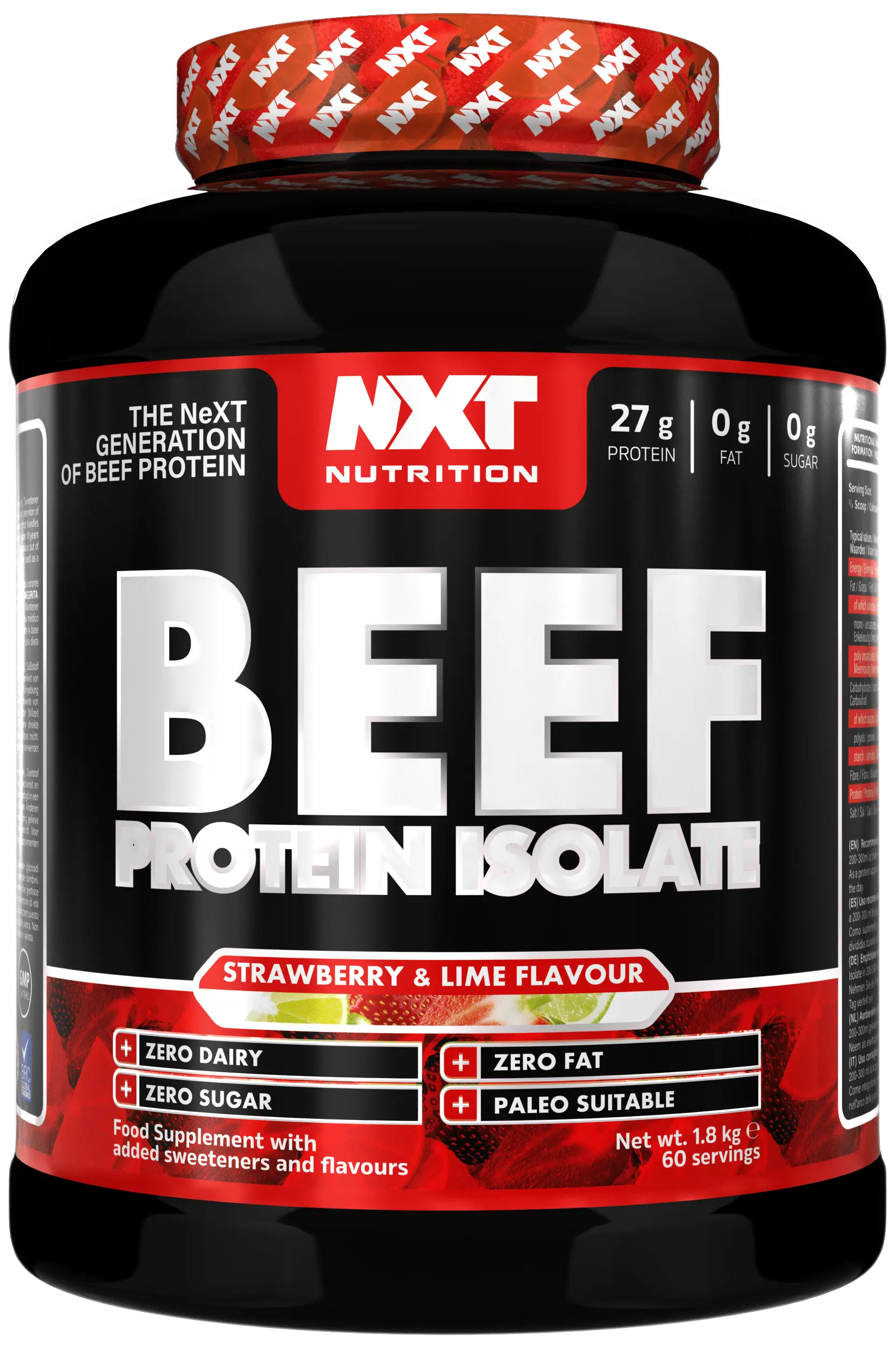 NXT Beef Protein Isolate 1.8kg Strawberry and Lime