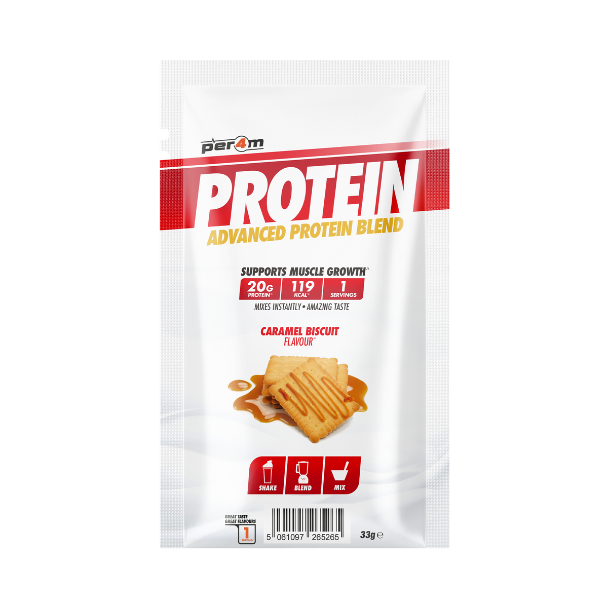 Per4m Advanced Protein Caramel Biscuit 33g sample sachet