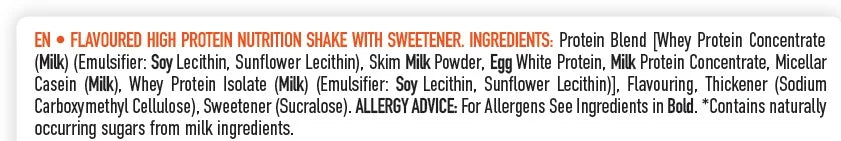 Per4m Advanced Protein Ingredients and Allergen Information
