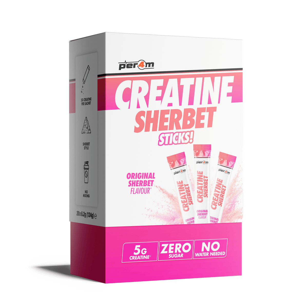 Per4m Creatine Sherbet Sticks 20 x 6.2g box Original Sherbet