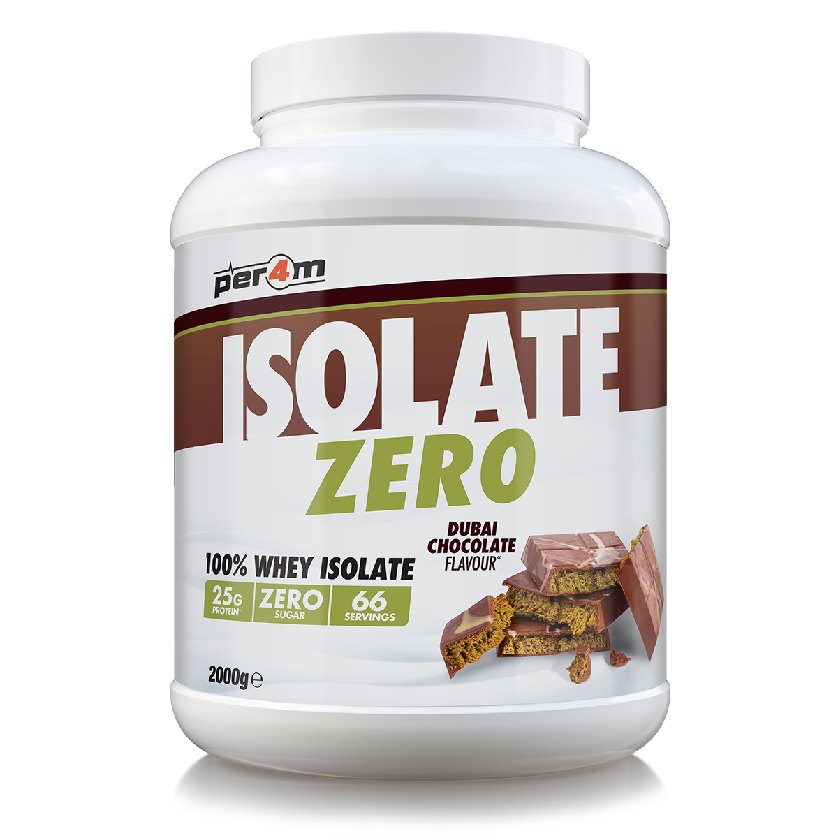 Per4m Isolate Zero Dubai Chocolate 2kg (66 Servings)
