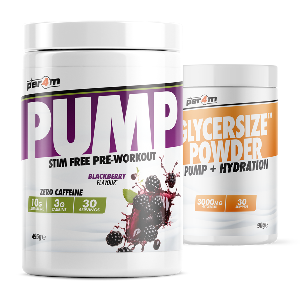 Per4m PUMP Stim Free Pre Workout 495g Blackberry