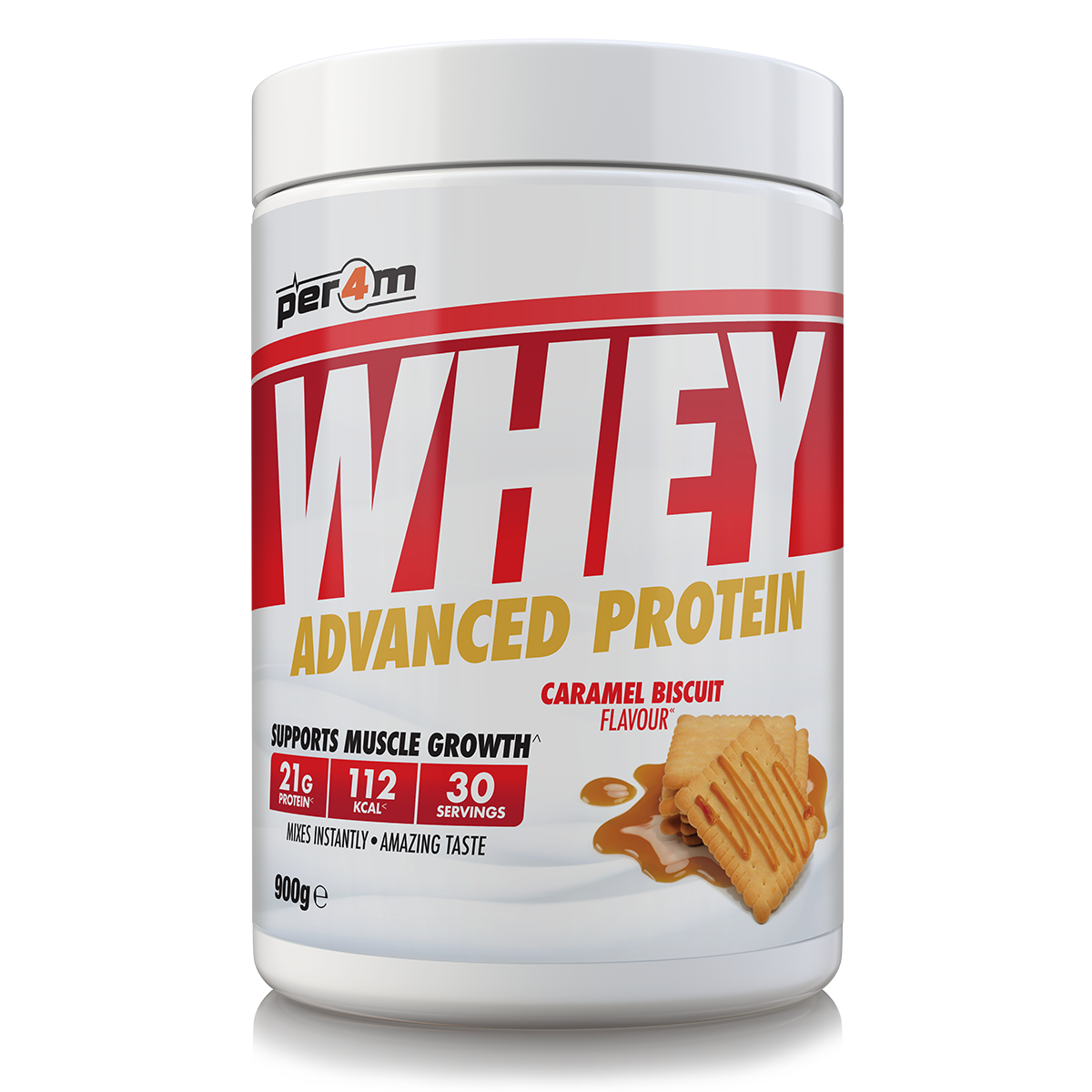Per4m Whey Advanced Protein Powder Caramel Biscuit 900g