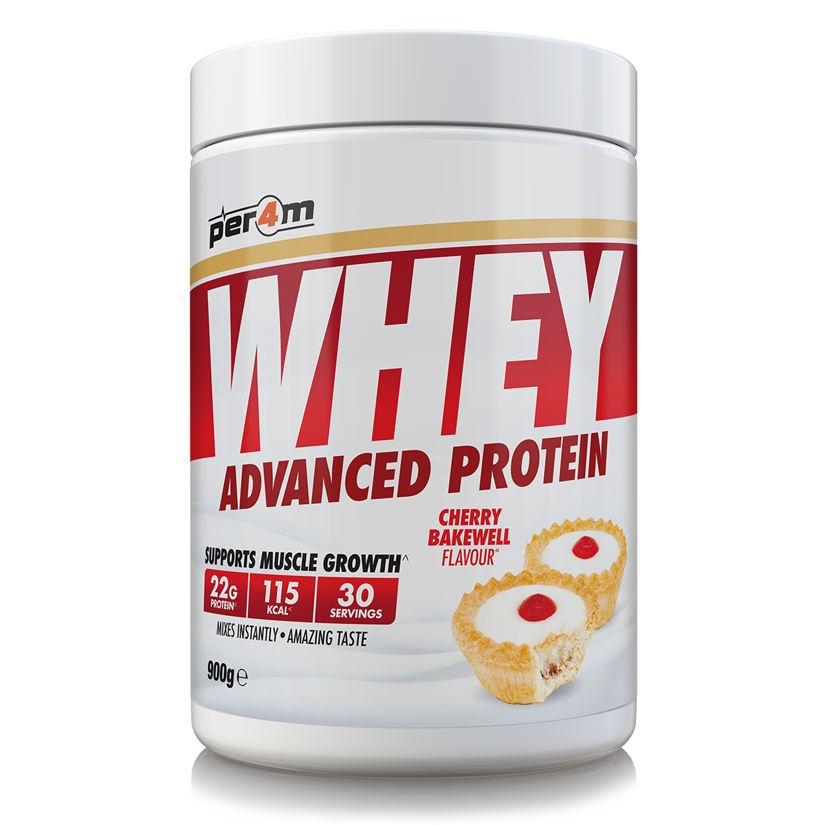 Per4m Whey Advanced Protein Powder Cherry Bakewell 900g