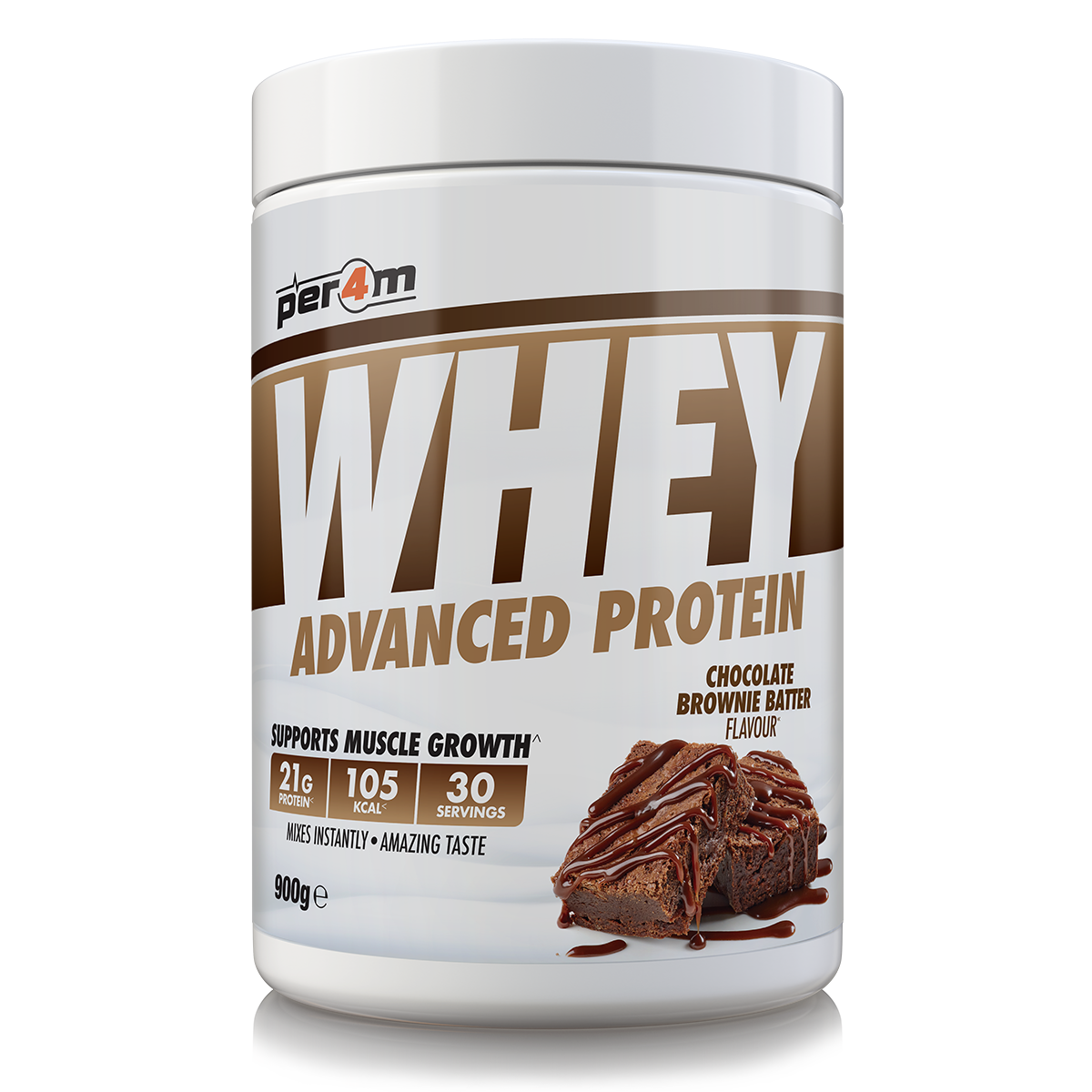 Per4m Whey Advanced Protein Powder Chocolate Brownie Batter 900g
