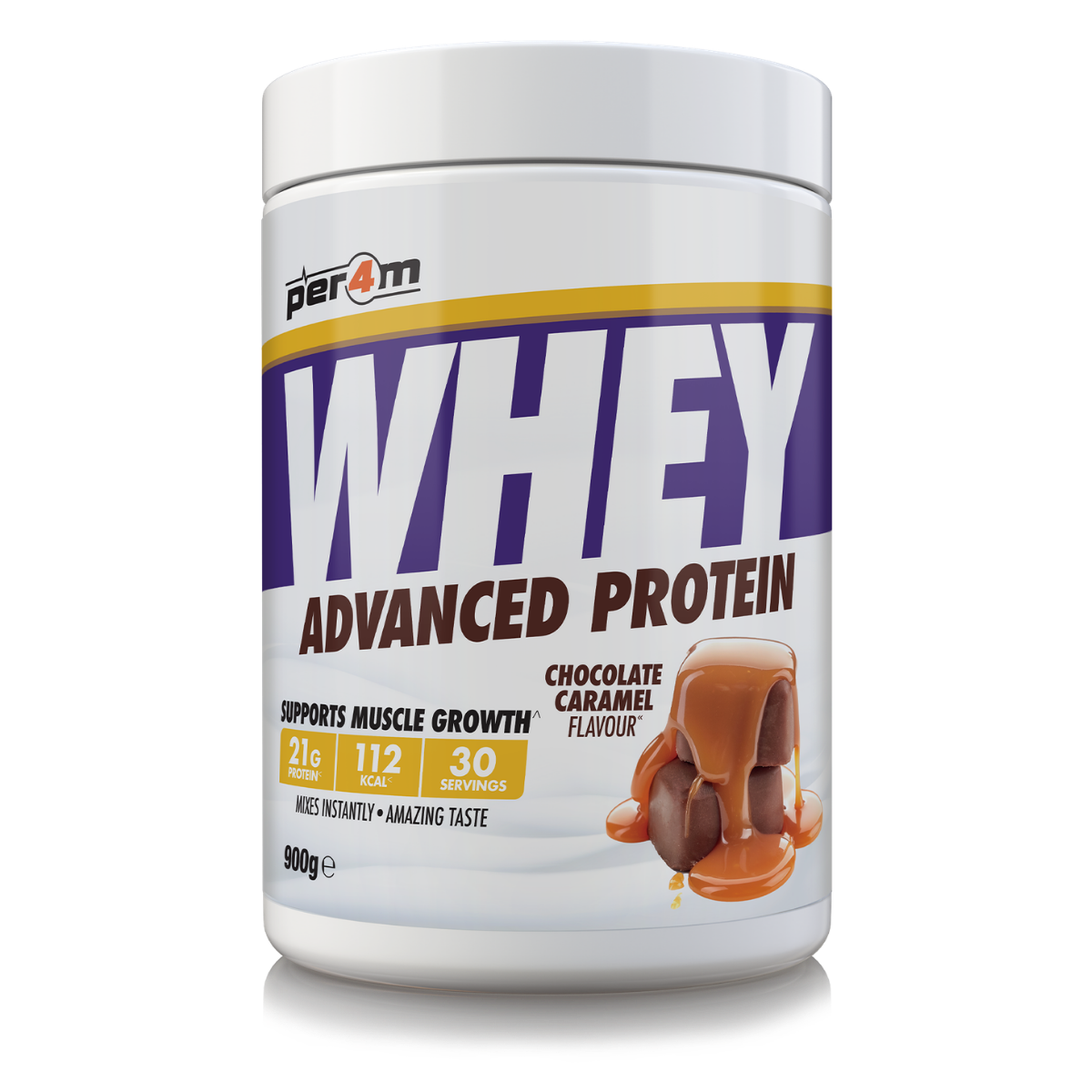 Per4m Whey Advanced Protein Powder Chocolate Caramel 900g