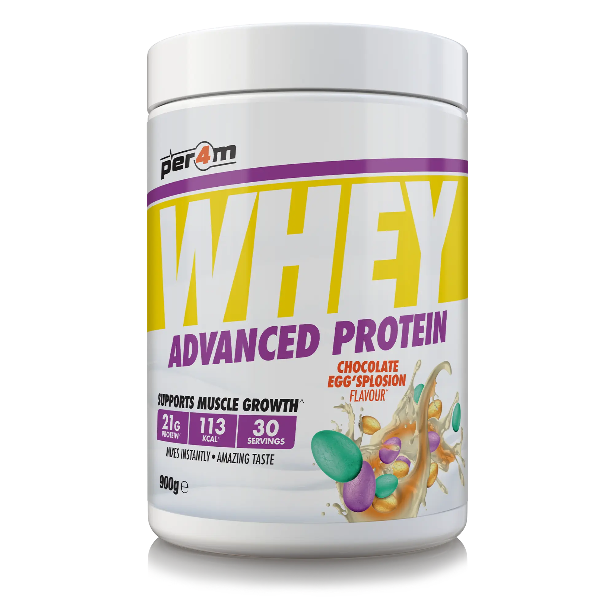 Per4m Whey Advanced Protein Powder Chocolate Eggsplosion 900g