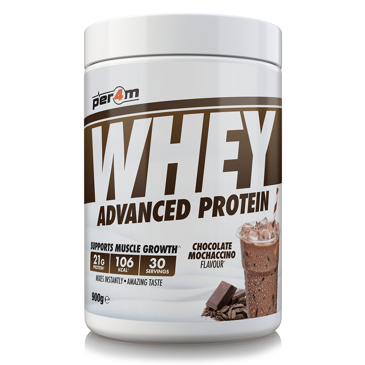 Per4m Whey Advanced Protein Powder Chocolate Mochaccino 900g