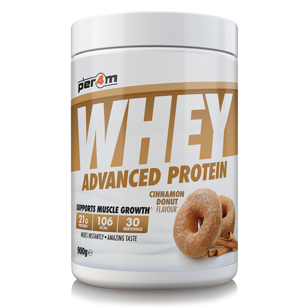 Per4m Whey Advanced Protein Powder Cinnamon Donut 900g