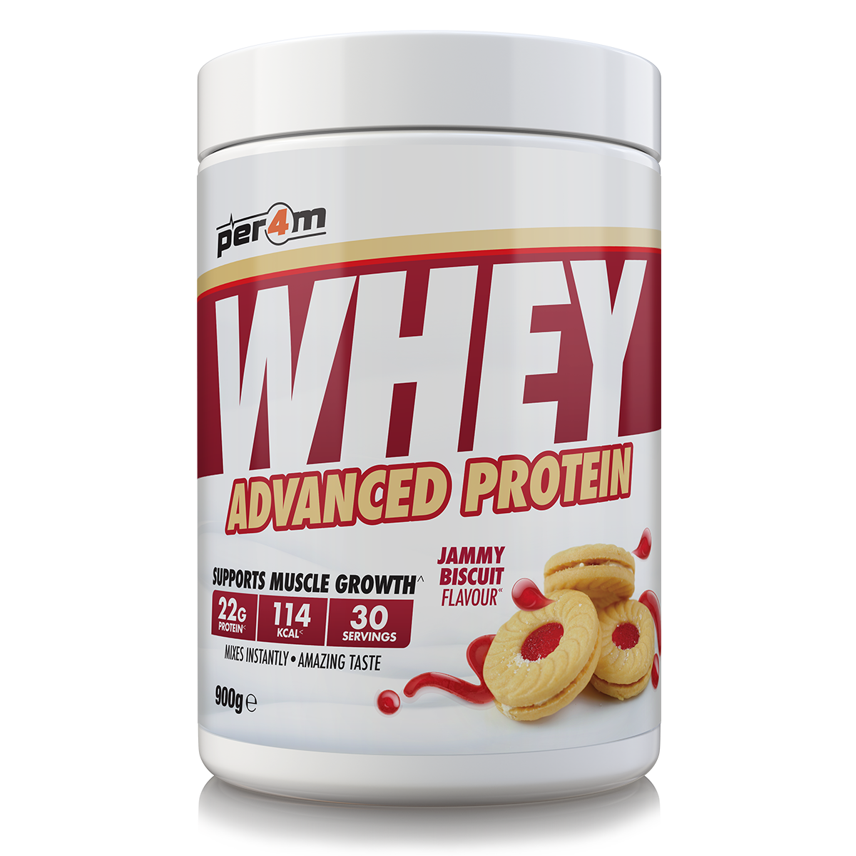 Per4m Whey Advanced Protein Powder Jammy Biscuit 900g