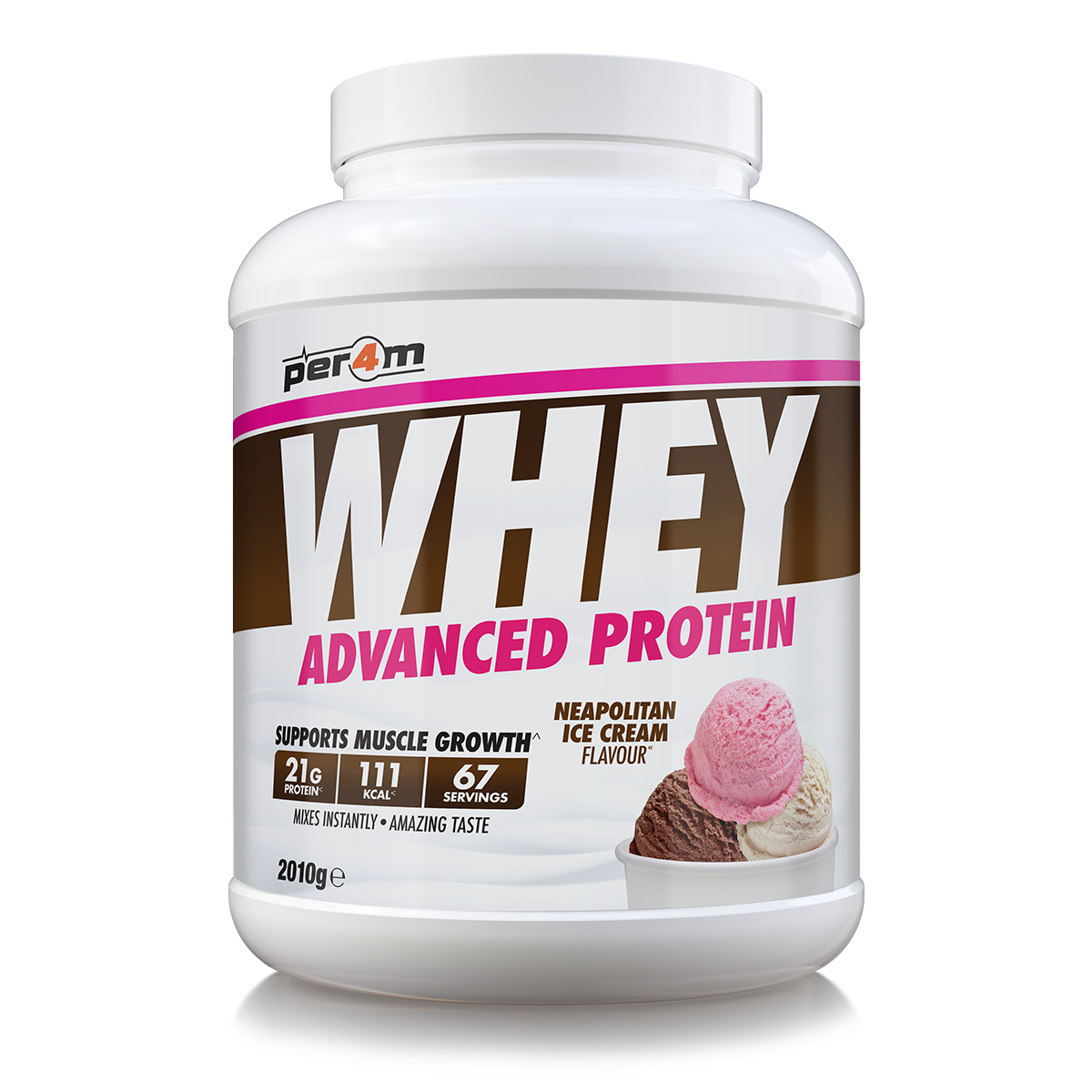 Per4m Whey Advanced Protein Powder Neapolitan Ice Cream 2kg