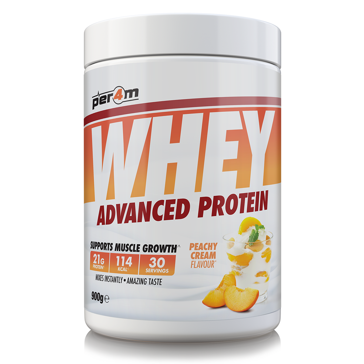 Per4m Whey Advanced Protein Powder Peachy Cream 900g