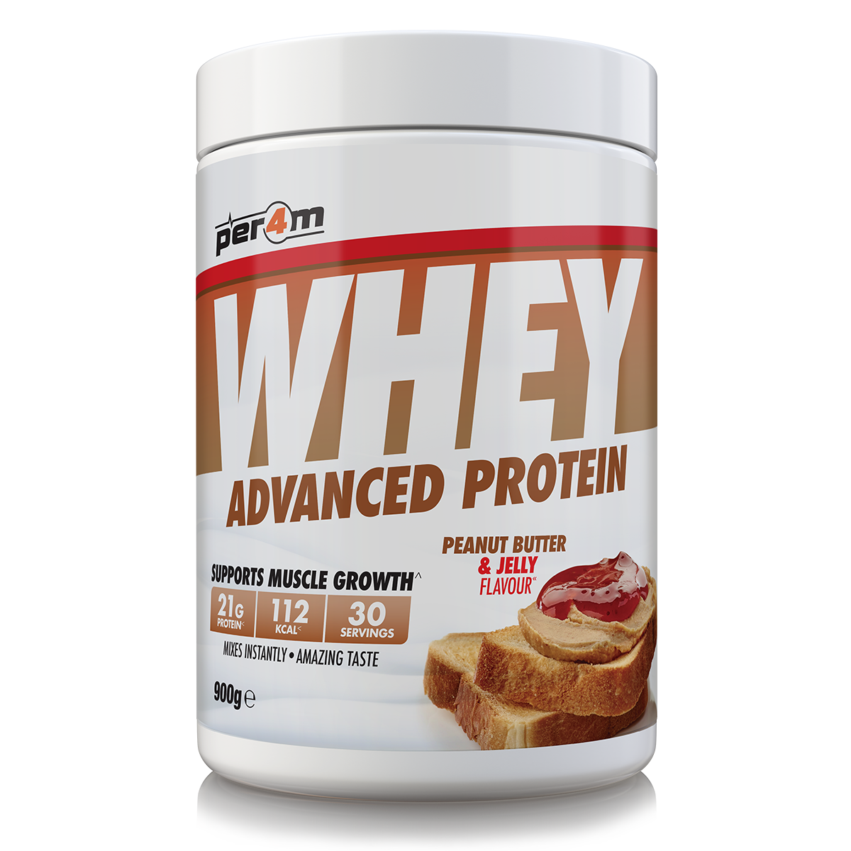 Per4m Whey Advanced Protein Powder Peanut Butter and Jelly 900g