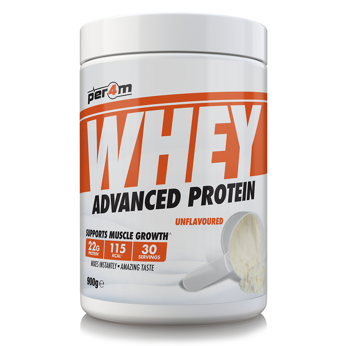 Per4m Whey Advanced Protein Powder Unflavoured 900g