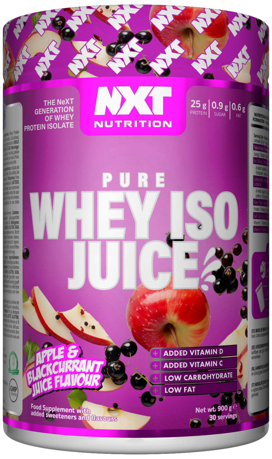 NXT Pure Whey ISO Juice 900g Apple and Blackcurrant