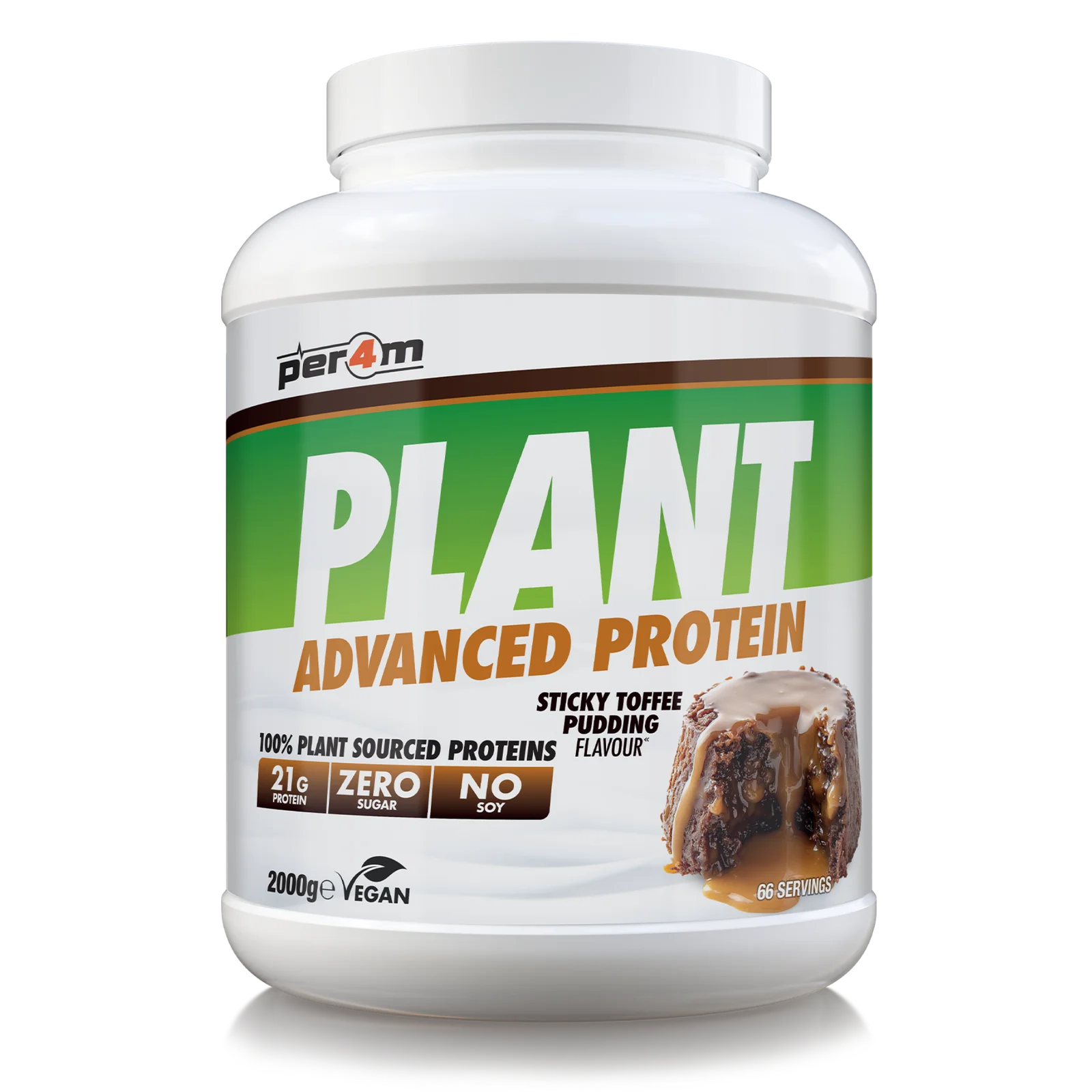 Per4m Plant Advanced Vegan Protein Powder 2kg - Sticky Toffee Pudding