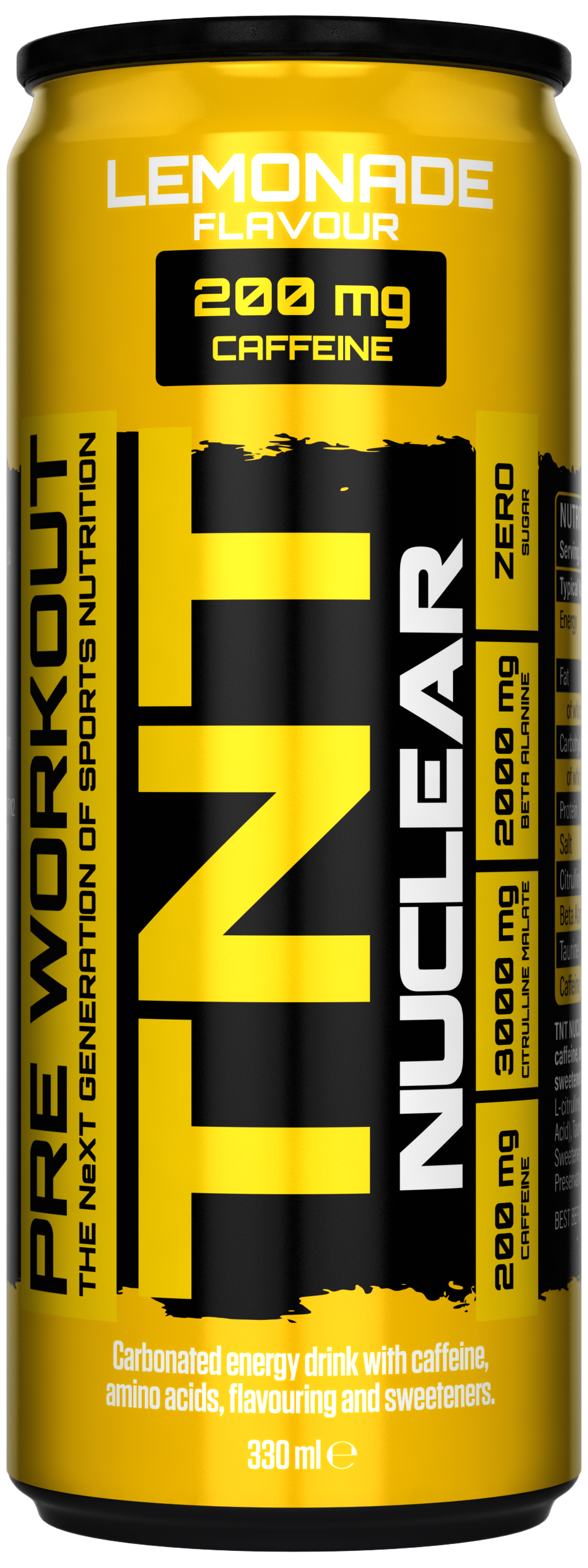 NXT Nutrition TNT Nuclear Energy Drink Lemonade Can